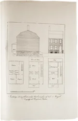 Entwurf eines typischen New Yorker Wohnhauses, aus einem Atlas der Vereinigten Staaten, 1824